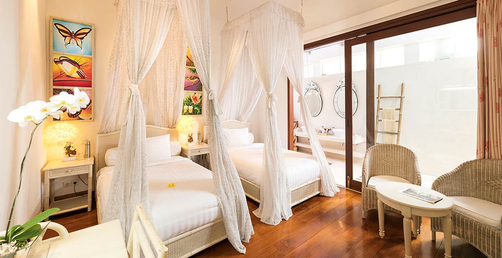Villa Mako - Twin bed bamboo room